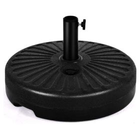 Outdoor Lawn Garden 20 Inch Round Patio Umbrella Base (Color: Black A)